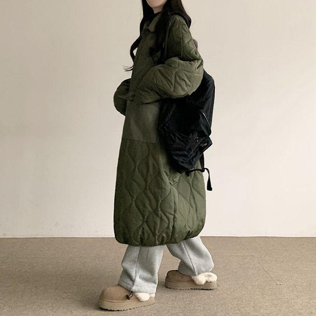 경량 누빔 가벼운  롱패딩_혀나블리