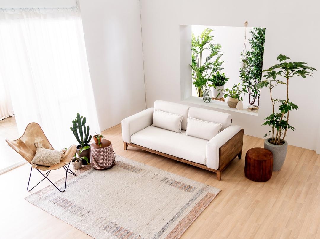 [ 봄소와 ] 우솔 3인용 아쿠아클린 패브릭 원목소파