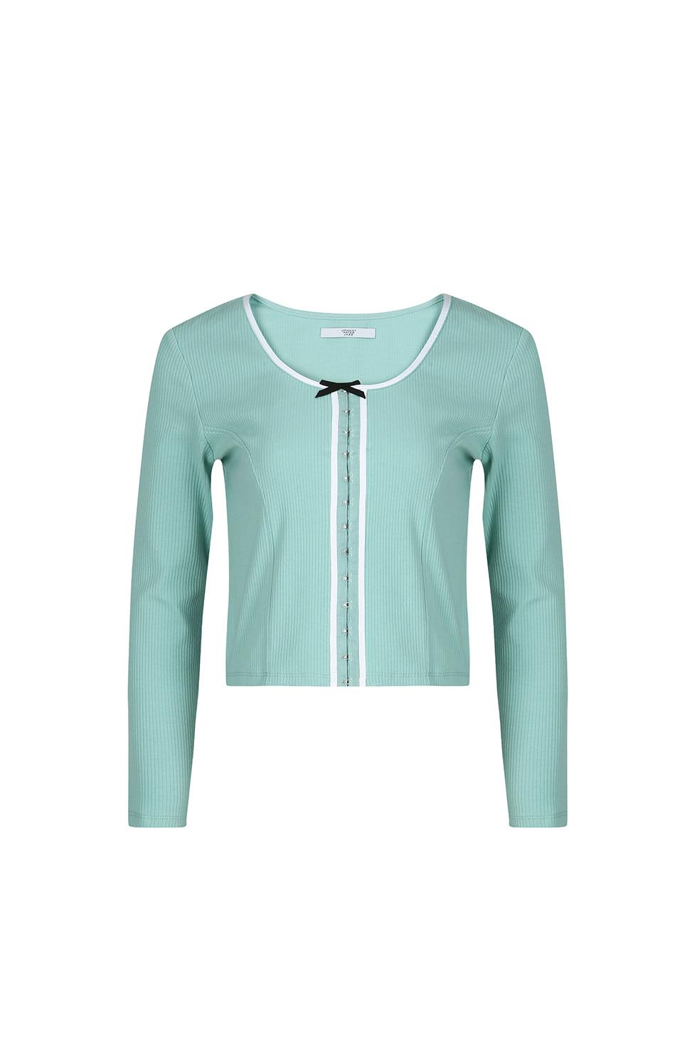 RIBBON NECK LONG SLEEVES - MINT