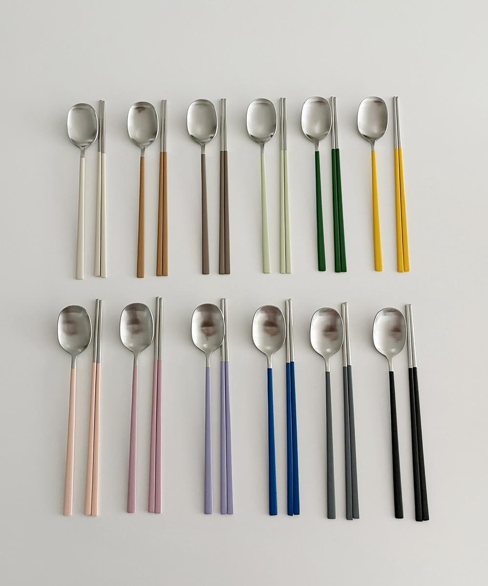 [피클샵] 멜로즈 바우 스텐 한식 수저 세트 (12color)