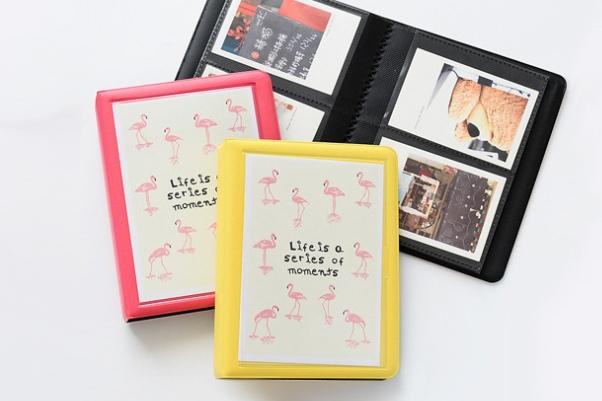 플라밍고 포켓 앨범 미니 포토북 2x3인치 사진첩 (사진 64장 보관)
