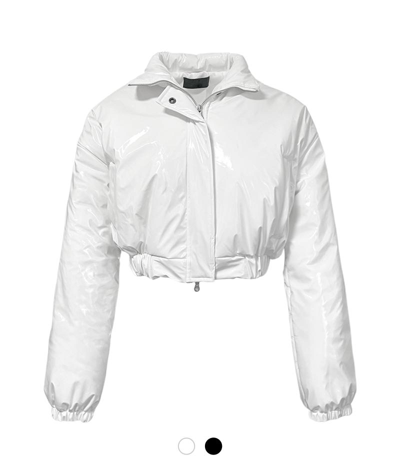 에나멜 크롭 패딩 자켓