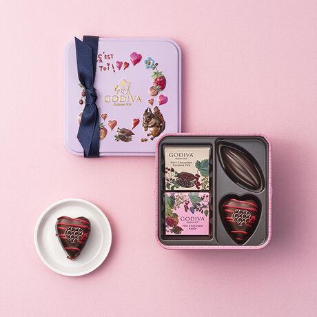 고디바 초콜릿 스퀘어 틴 케이스 패키지(4개입)