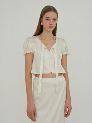 jacquard crop blouse