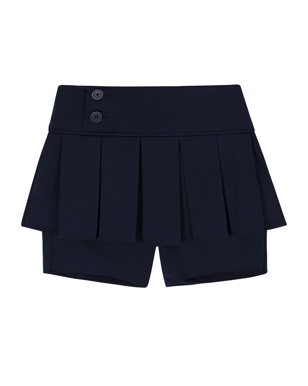 MINI PLEATED SKIRT SHORTS _ NAVY