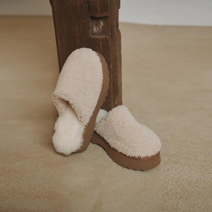 리얼 양털 플랫폼 [아이보리]