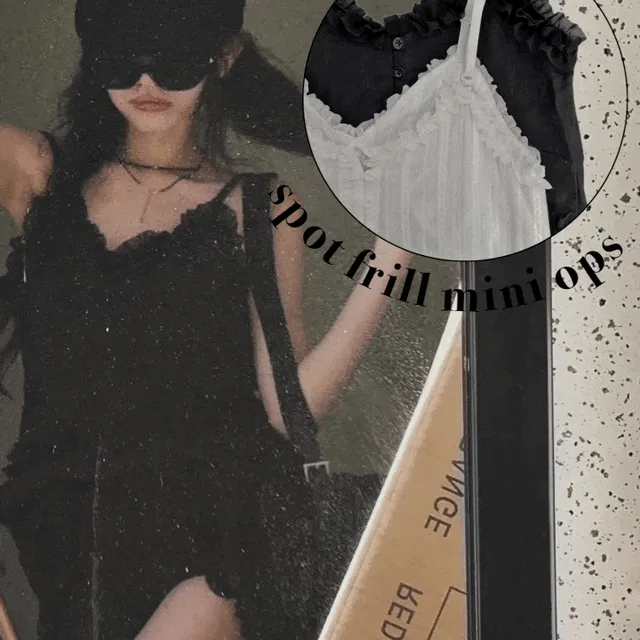 [끈조절o]스팟 프릴 미니 원피스