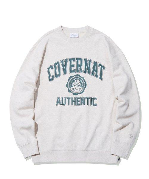 빅 엠블럼 로고 맨투맨 오트밀