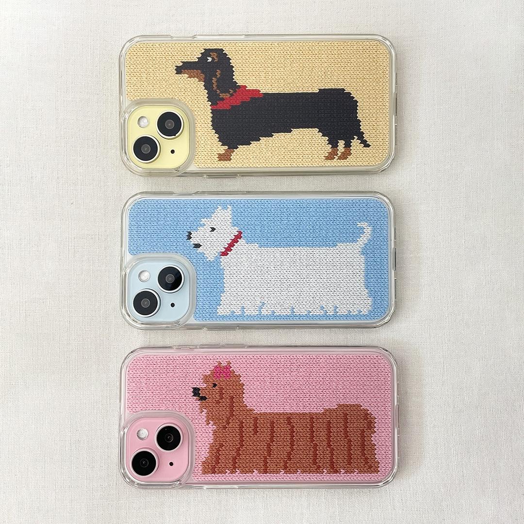 DOGS KNIT HARD JELL CASE