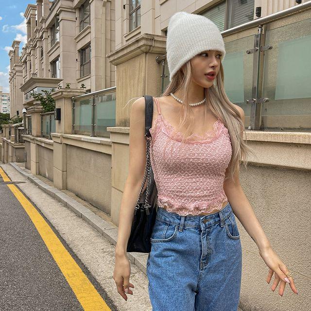 프릴 레이스 슬리브리스