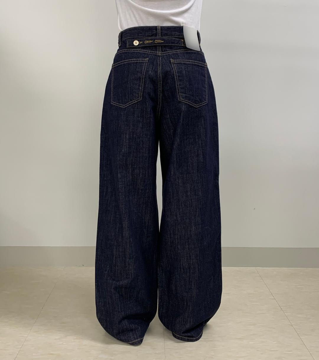 [바로배송] NON-FADE INDIGO CINCH BACK WIDE DENIM