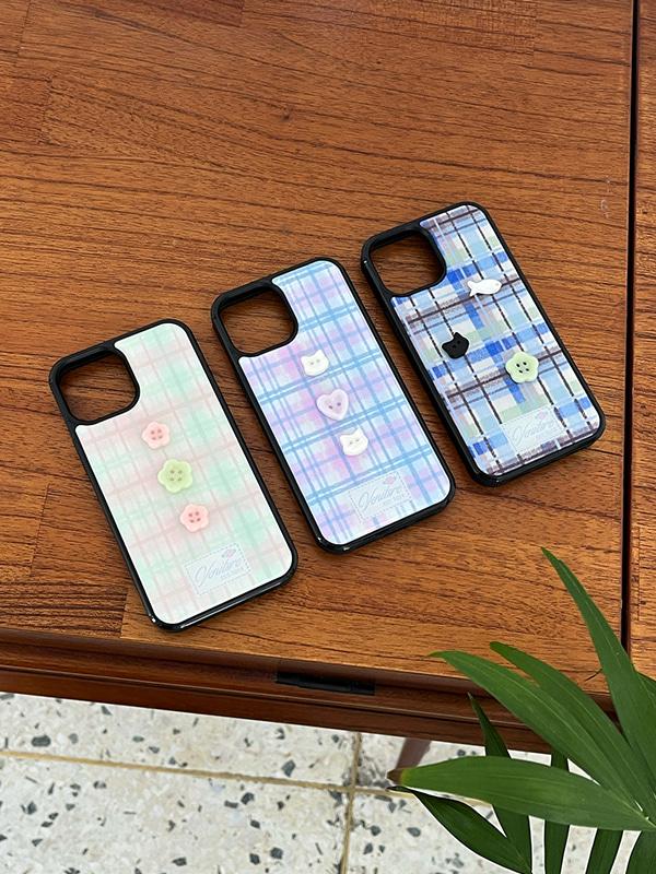 포슬 드로잉 빈티지 단추 케이스 • 에폭시 범퍼 • 아이폰 13mini