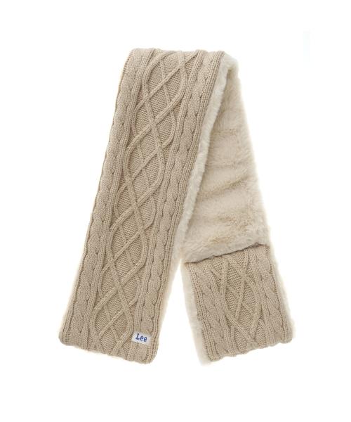 케이블 니트 머플러 라이트 베이지
