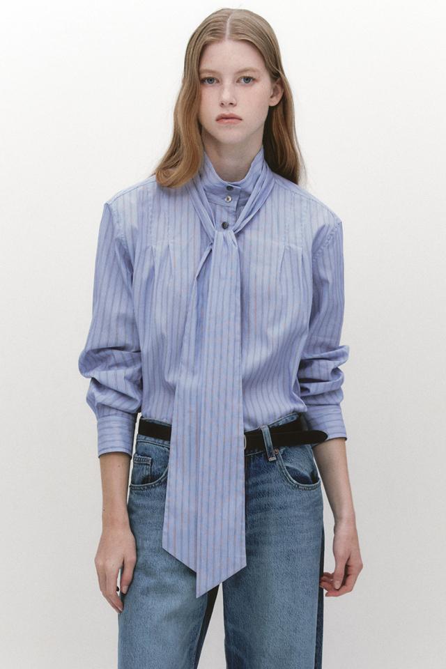 High Neck Tie Shirts BLUE [GBW7SH52BL]