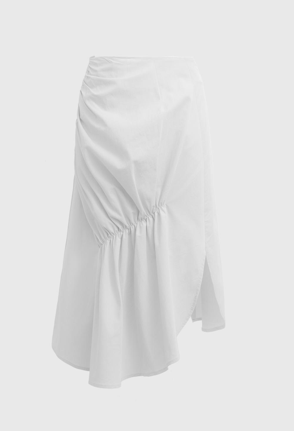 셔링 스커트 - 화이트 -