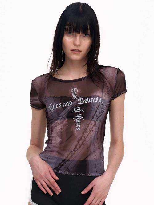 GUNS AND ROSES MESH TOP (BLACK)
