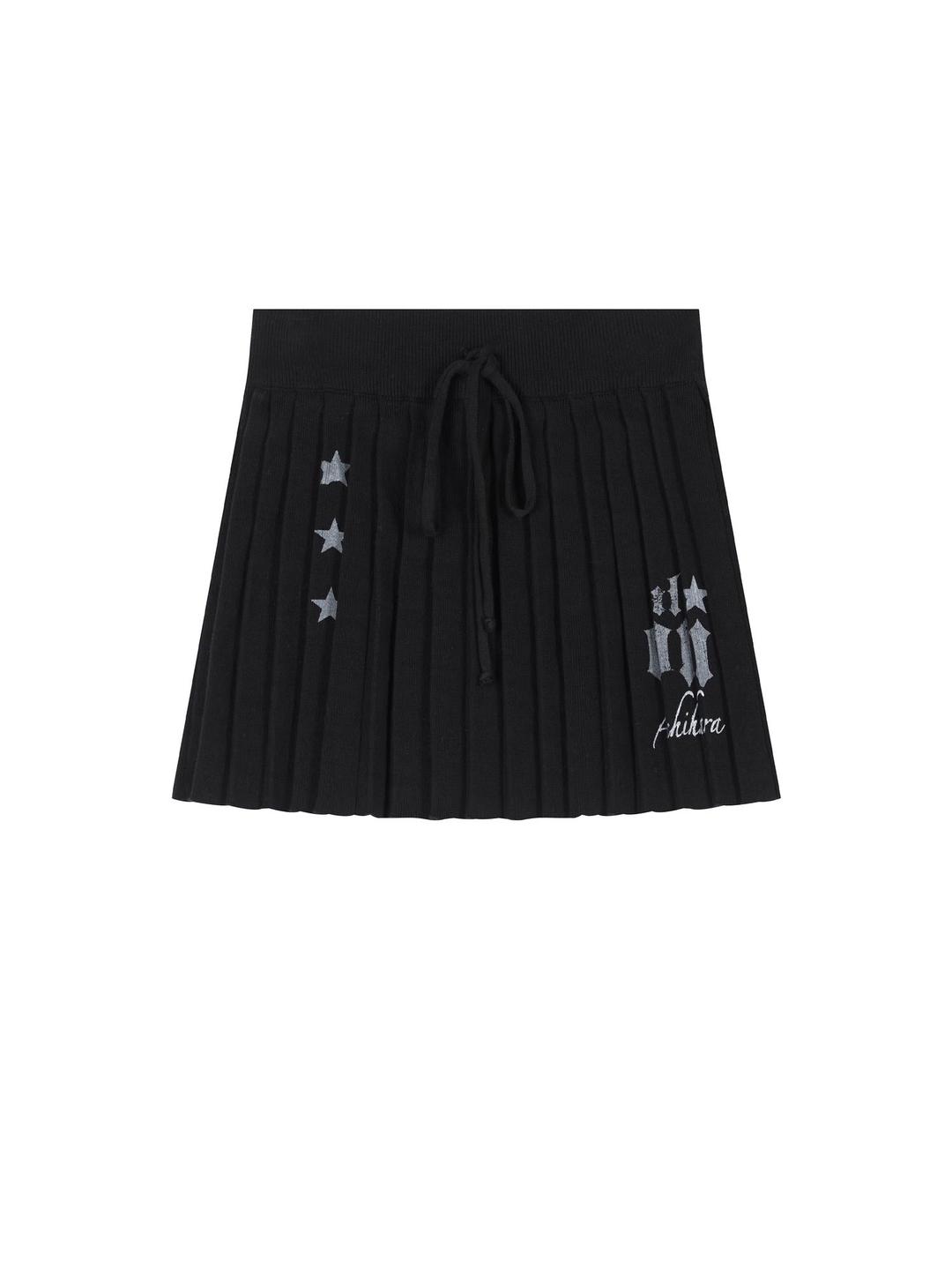 Knit Pleated A Line Skirt
