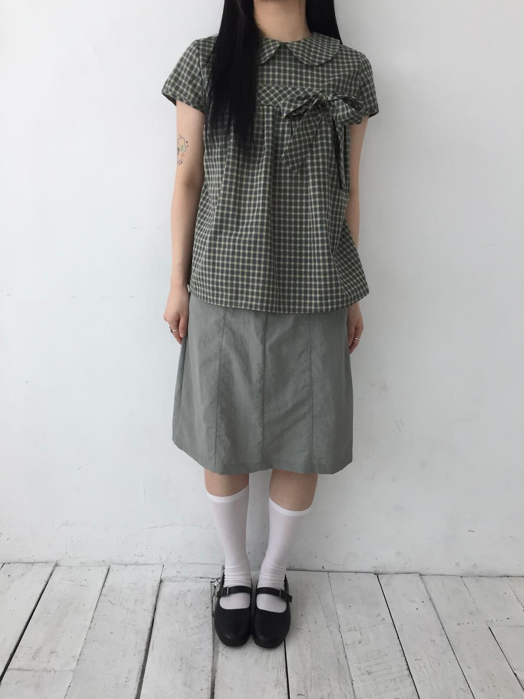 ribbon check blouse (2c)