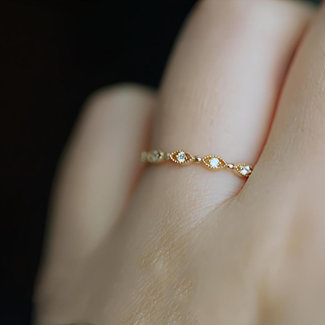 비아워게스트 여성용 물고기 소원 행운 반지, 골드, FREE(0.8cm...