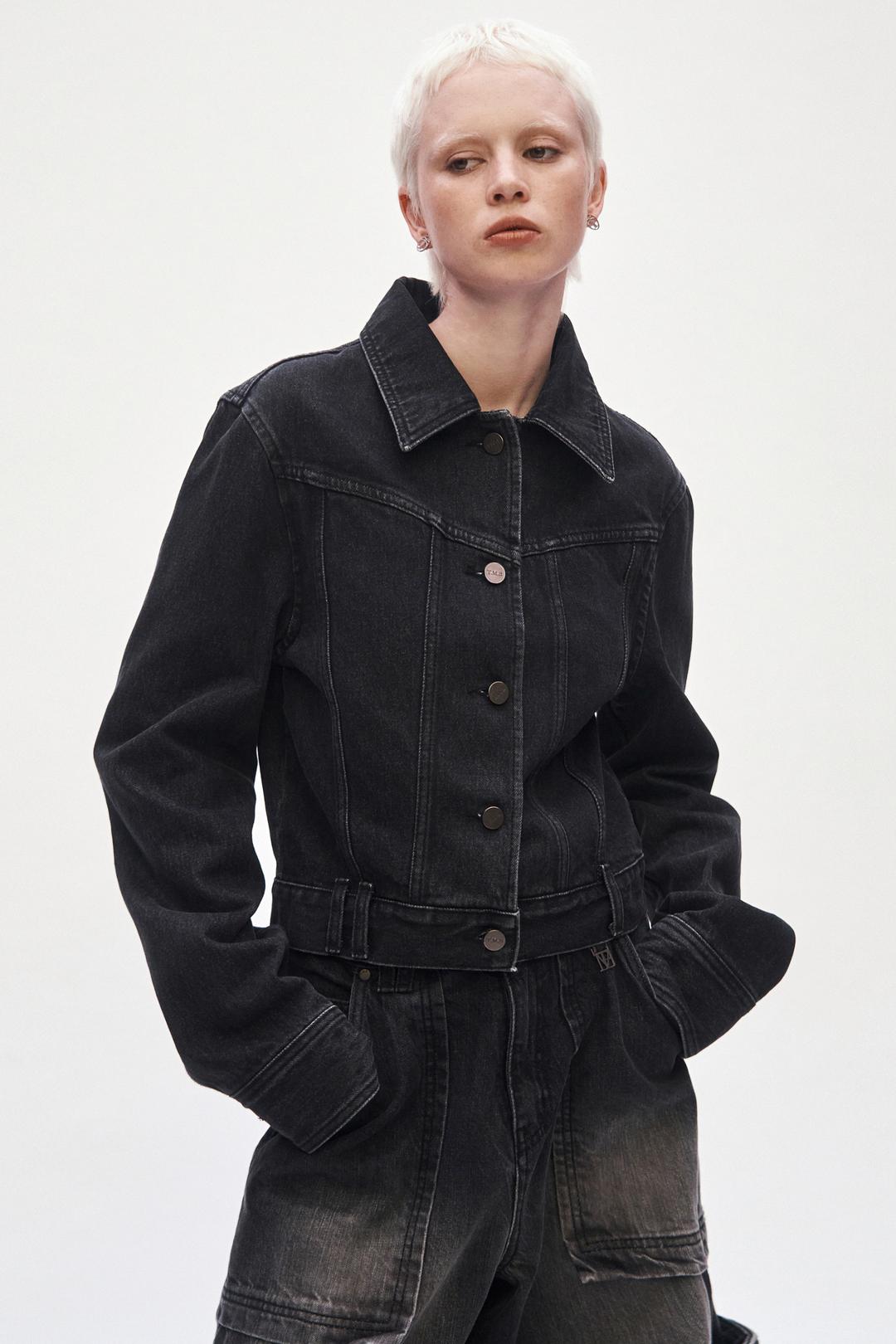 Incision Denim Set-up Jacket [ Black ]