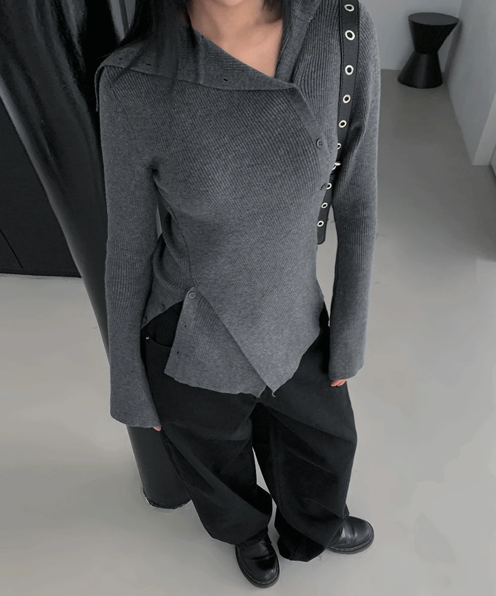 초크 버튼 폴라 니트 3color