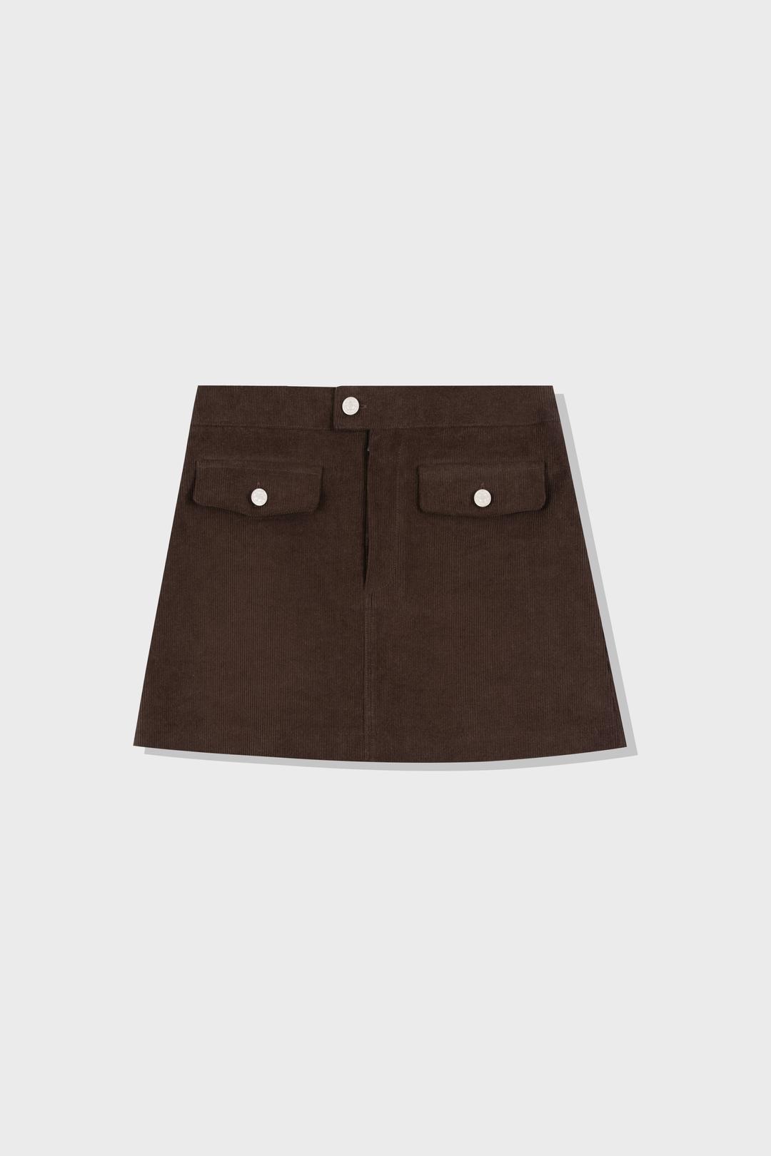 CORDUROY CLASSIC MINI SKIRT (BROWN)