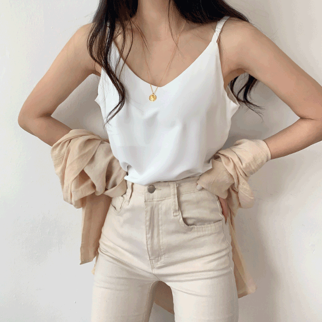 [1+1할인/가격실화!?] 실키 슬립 나시블라우스 6color