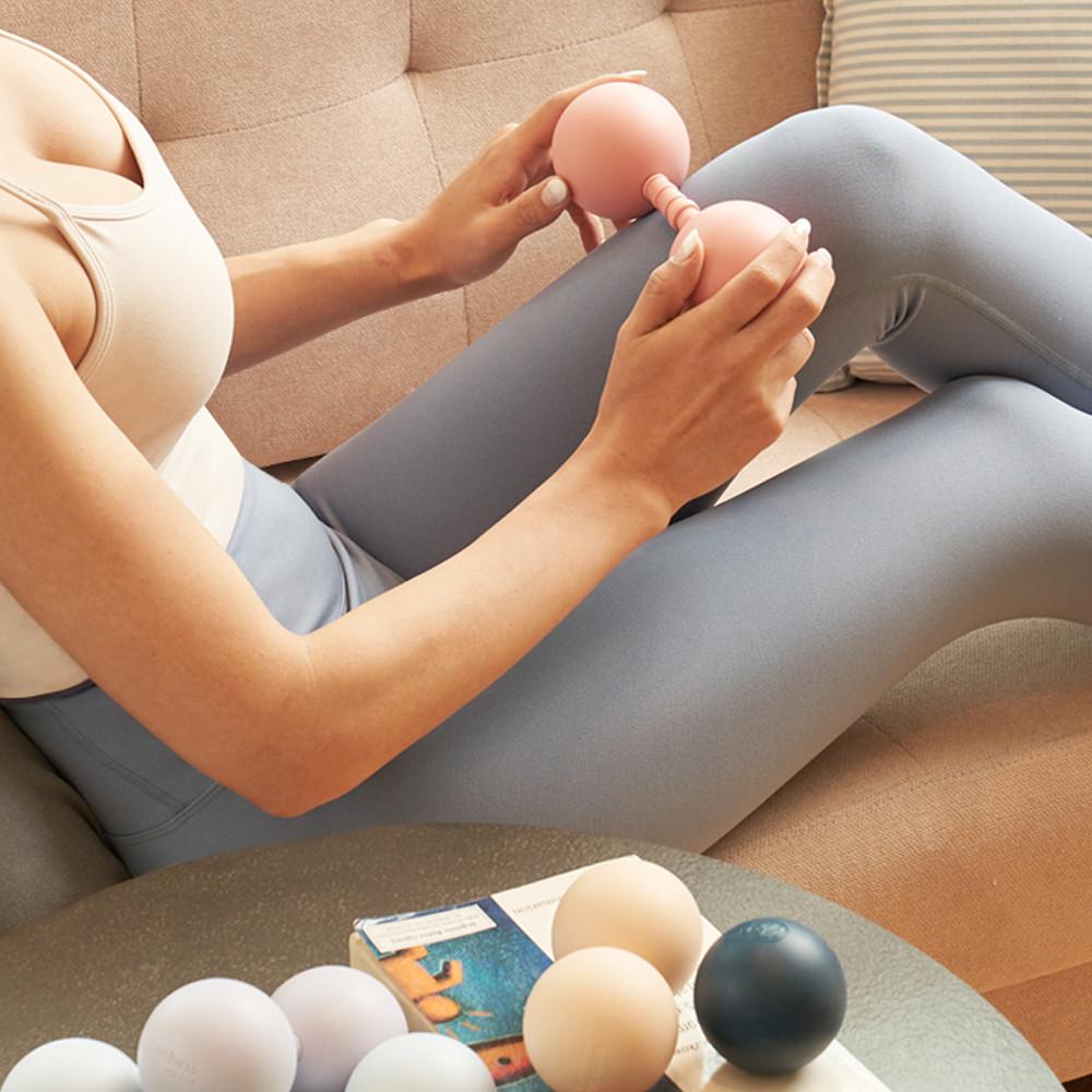 멜킨 TPE 길이조절 마사지볼 지압 요가 필라테스 땅콩볼 라크로스 어깨 안마 : 멜킨