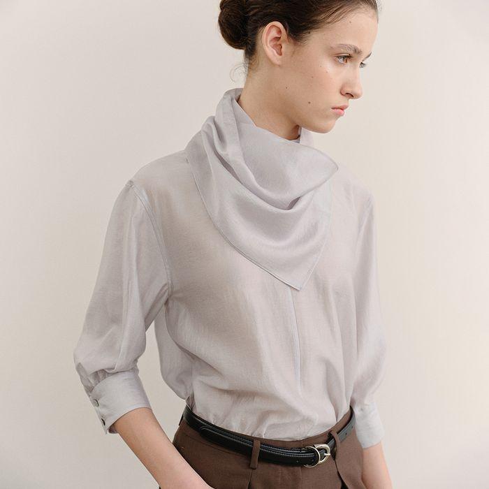 Maud Scarf Blouse Lavender-Smoke