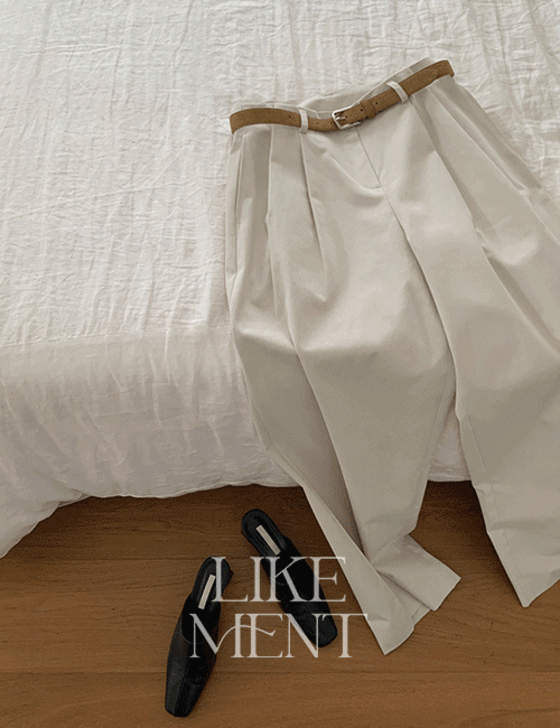 라이크유 [LIKEMENT] 가든 오비리스 코튼 와이드 슬랙스 (SL) - 2color