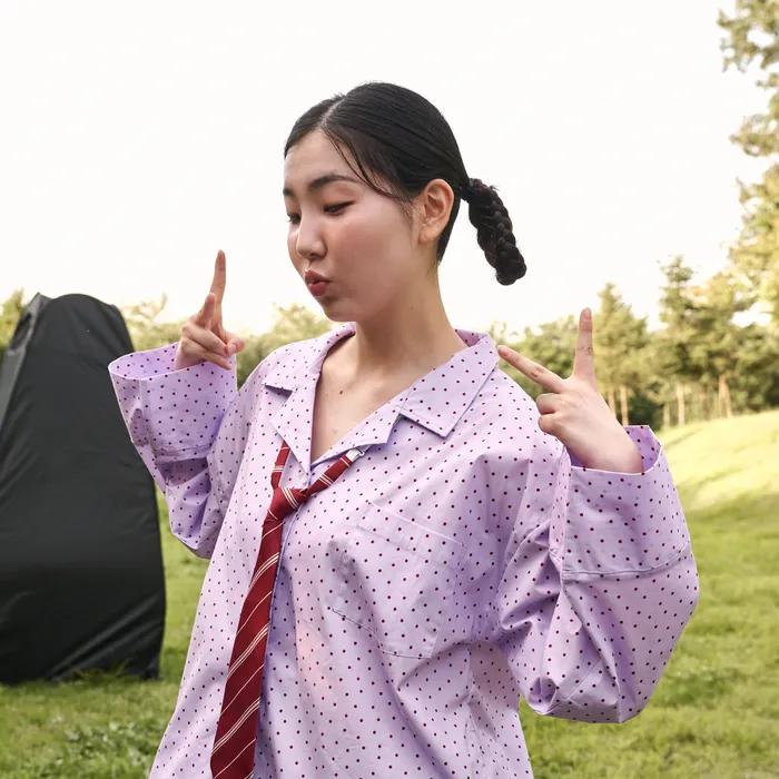 [29CM 단독] (uni)도미토리 미니 도트 파자마 라벤더와인