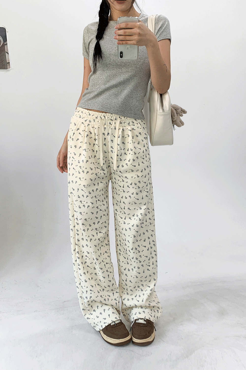 margarine banding flower pants