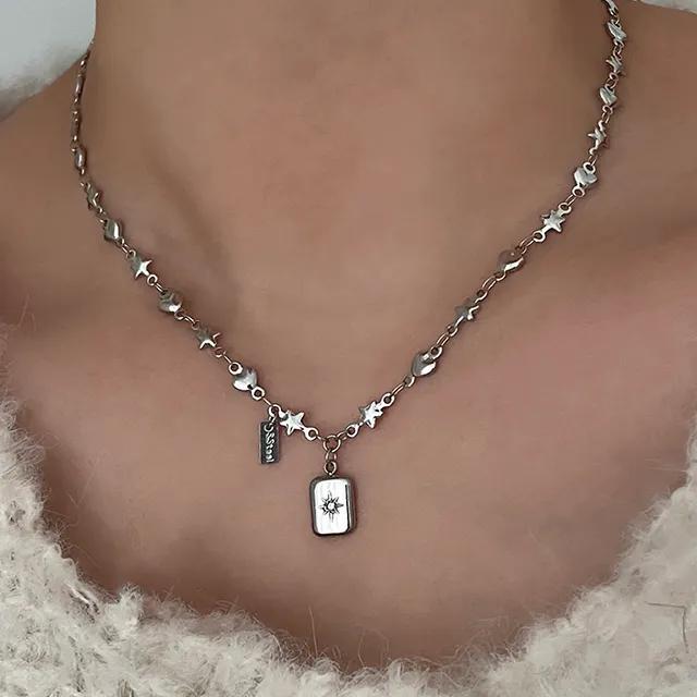 [MADE] vop 써지컬스틸 별 하트 체인 큐빅 팬던트 목걸이