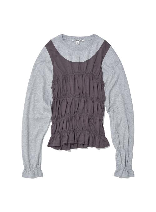 올인원 스모크드 롱슬리브 탑_멜란지