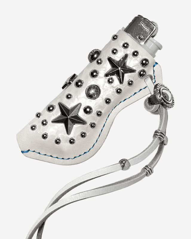 Tassel Star Leather Lighter Holder [White]