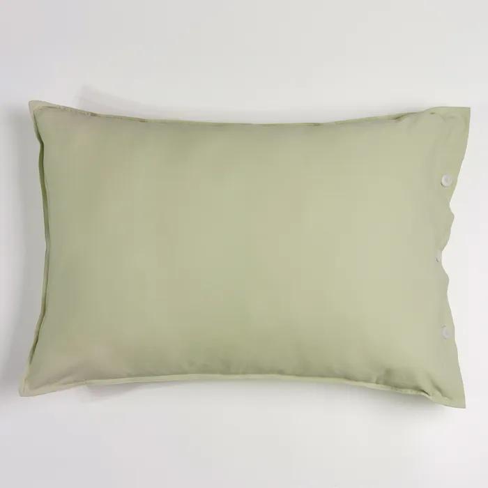 [29CM 단독] 면사틴 코튼 솔리드 베개커버 라이트그린