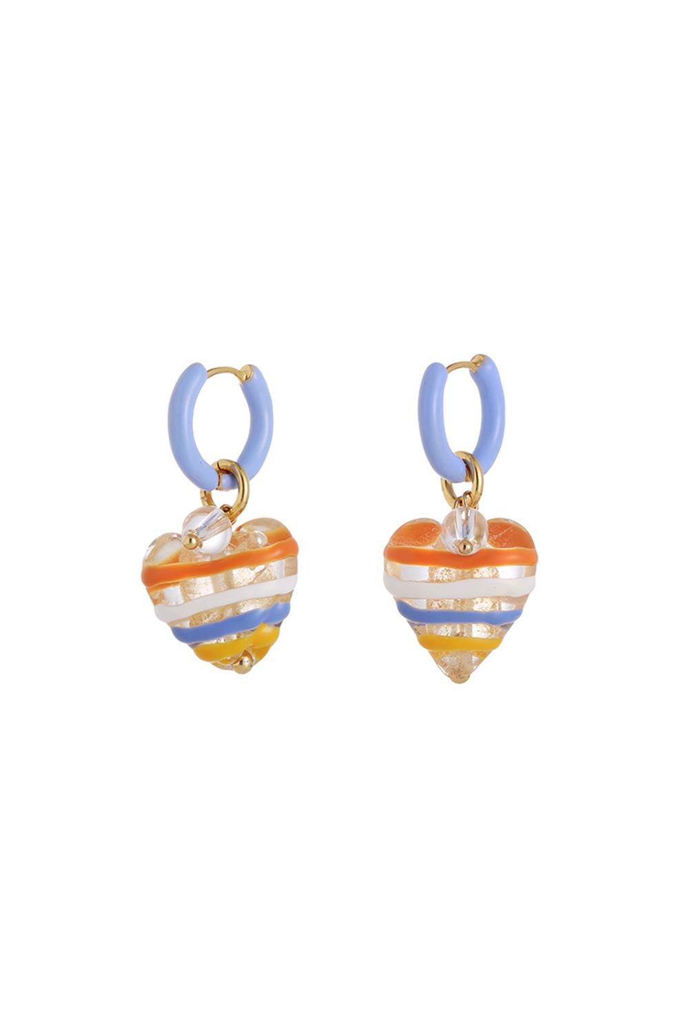 CLEAR HEART EARRING(6COLORS)