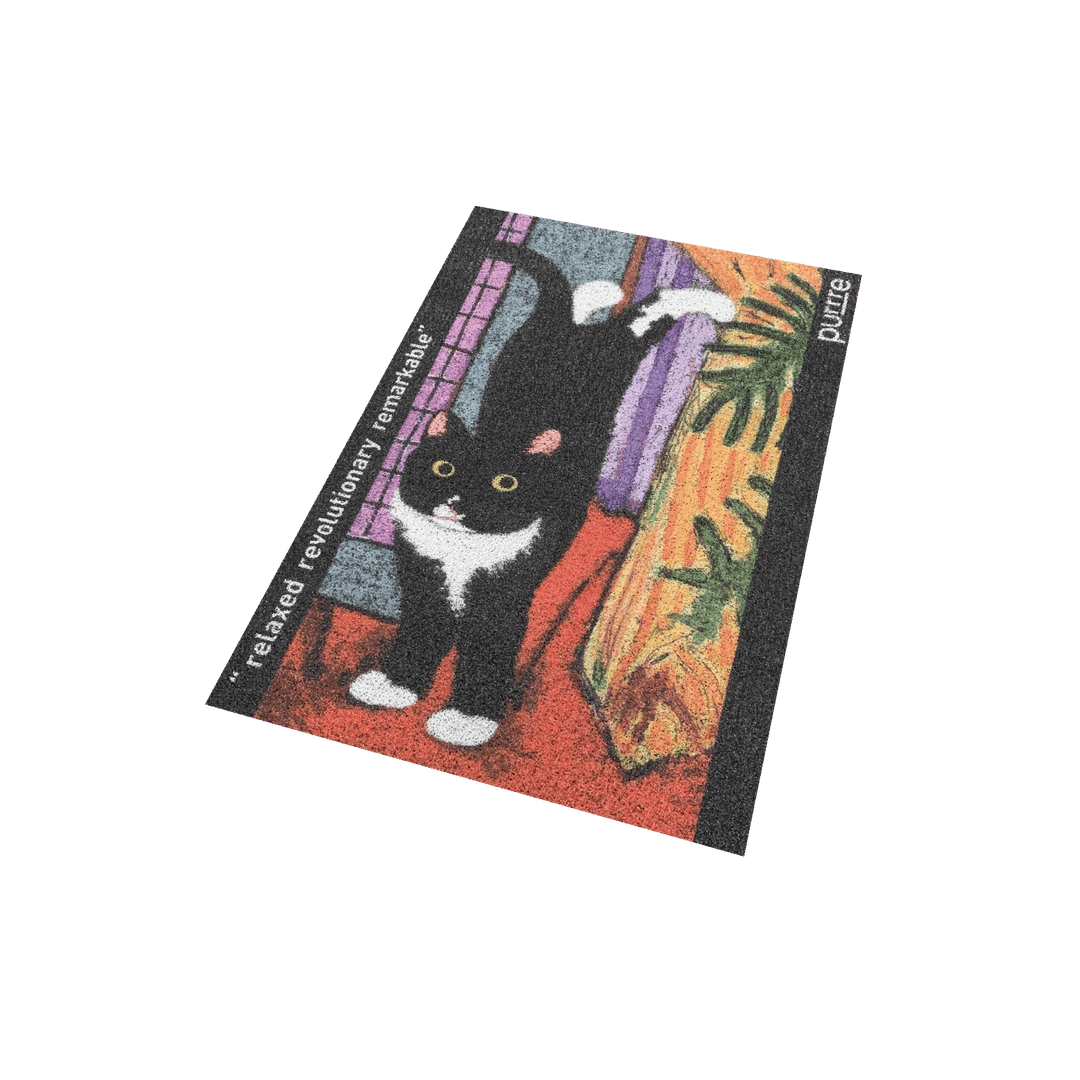 TUXEDO CAT DOOR MAT