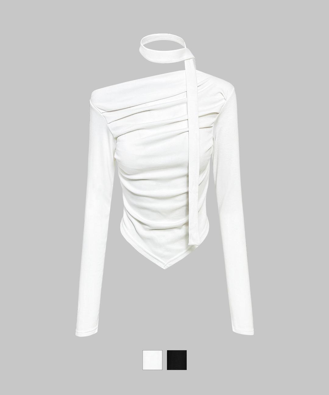 뉴로즈 아무르 드레이프 보트넥 롱 슬리브 탑 & 스카프 AMOUR DRAPE BOAT NECK LONG SLEEVE TOP & SCARF