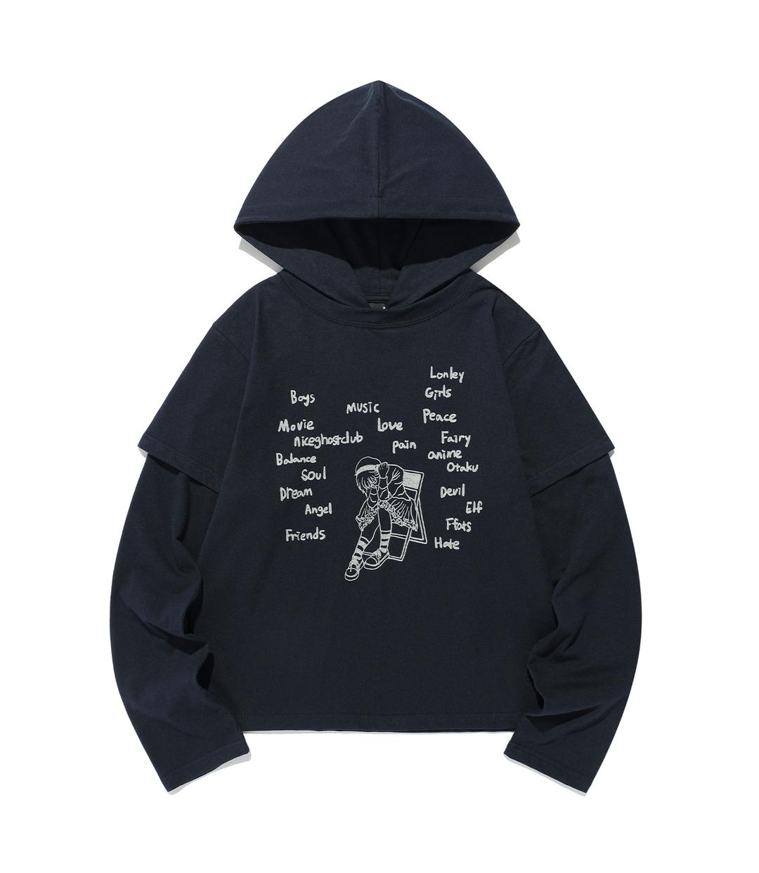 think layered l/s hoodie[navy]