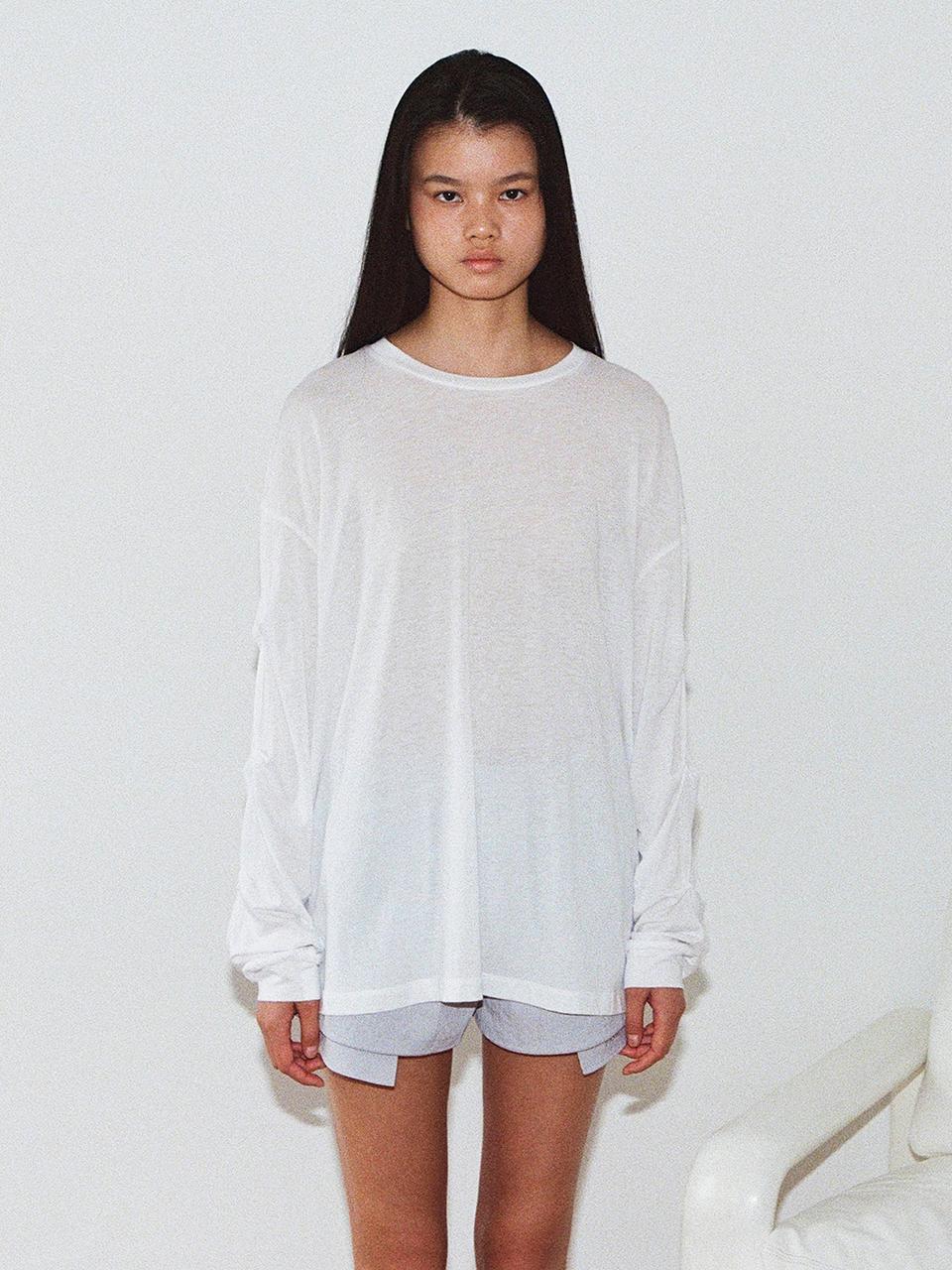 tuck long sleeve top - white