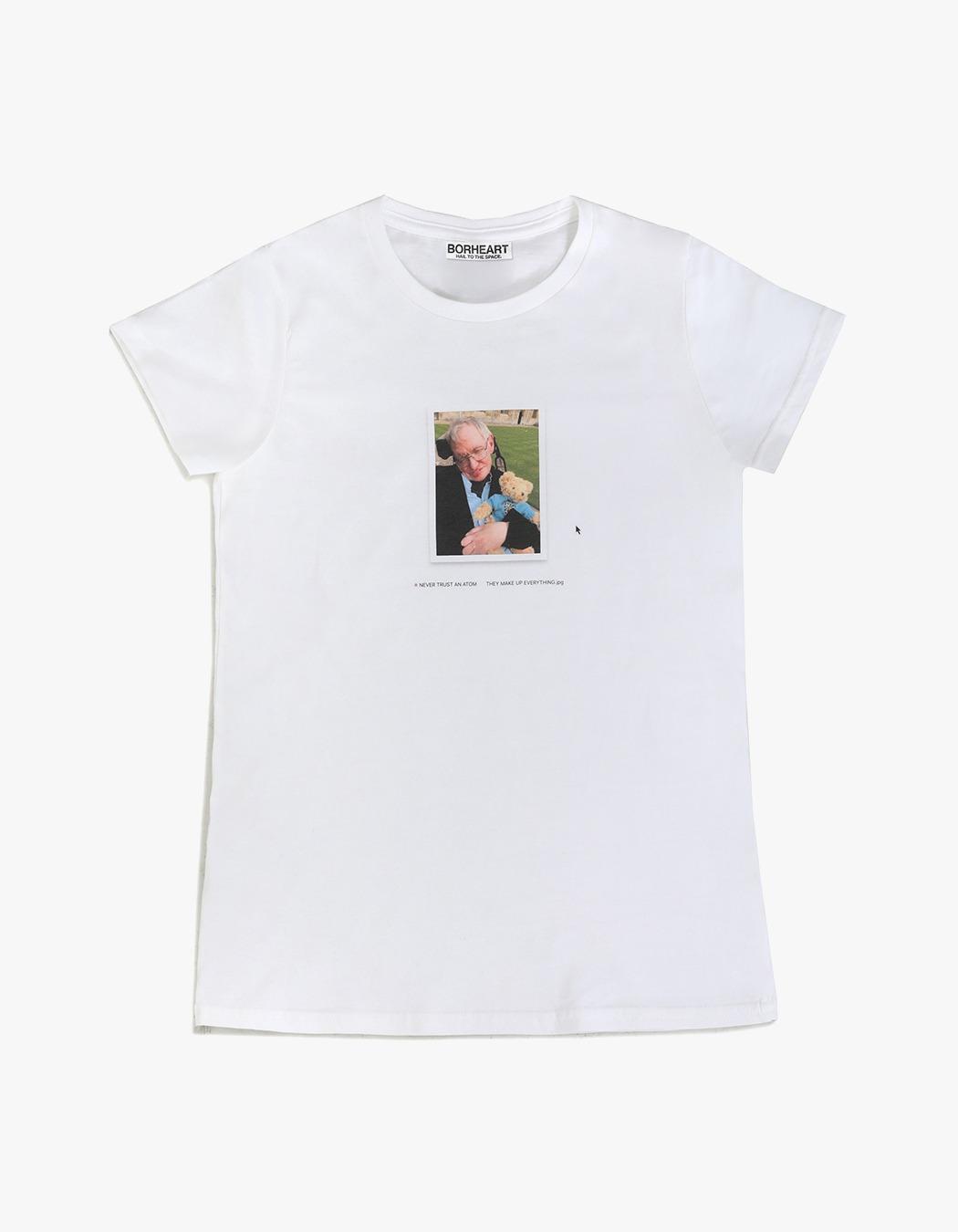 Never Trust An Atom Slim Tee - White