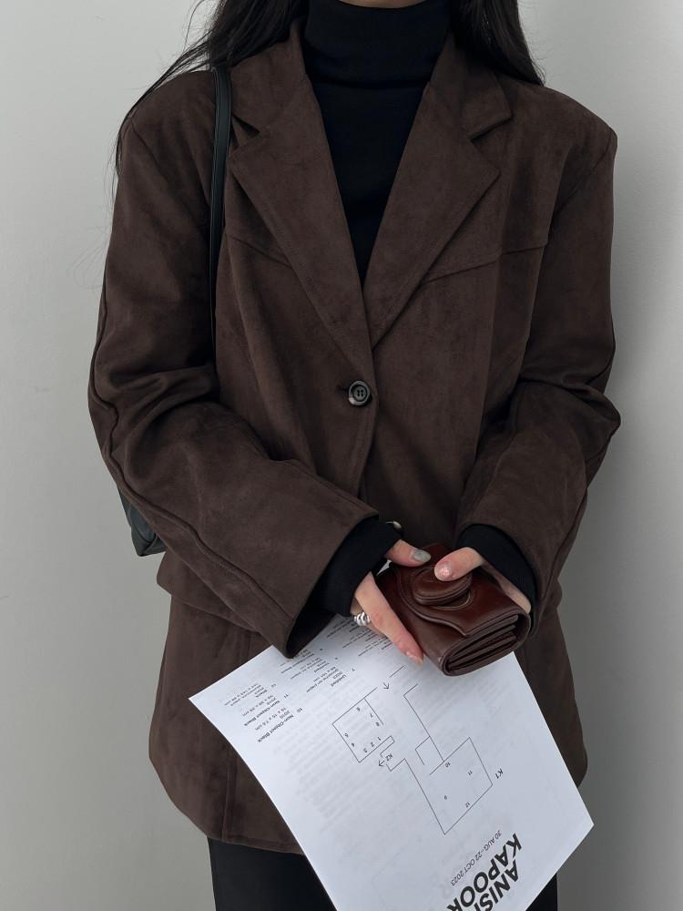 아텀 절개 스웨이드 자켓 (brown)