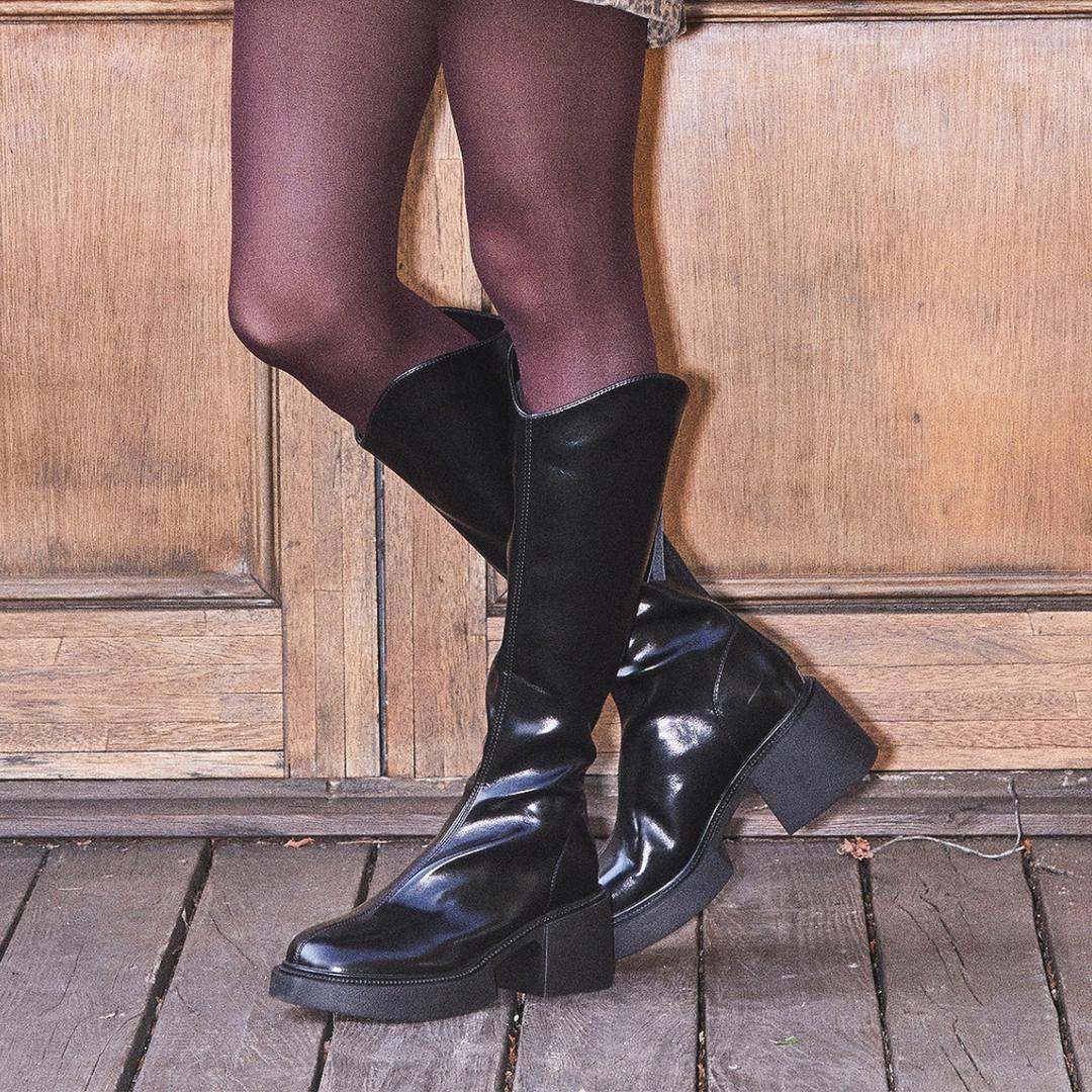 SPUR[스퍼]Slouchy Flatform Long Boot -UA9056BK