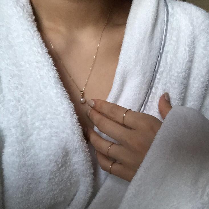 saltwater pearl necklace(14k gold)