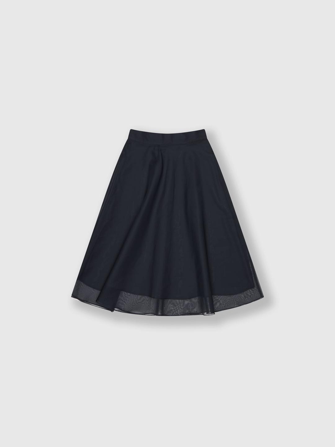 TRAJEYUN FLOWER SKIRT - BLACK