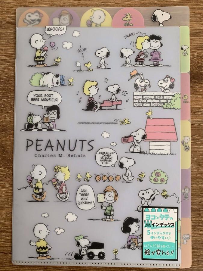 스누피 평범한 일상 하드커버 5분할 인덱스형 A4 클리어파일 홀더