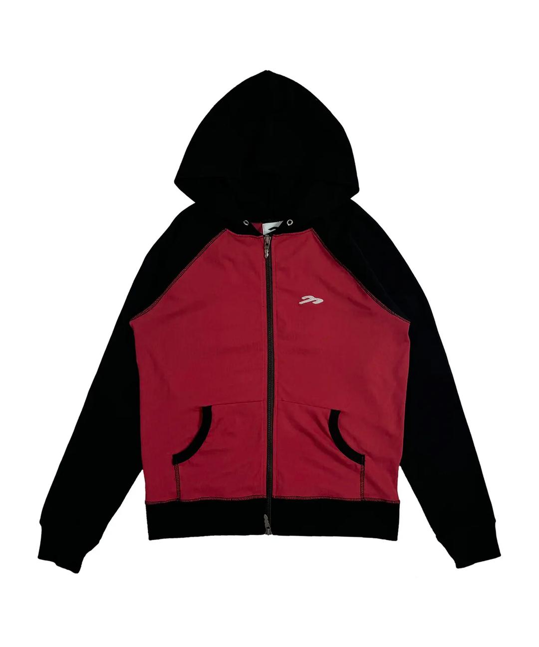 링거 후드 집업 블랙/레드