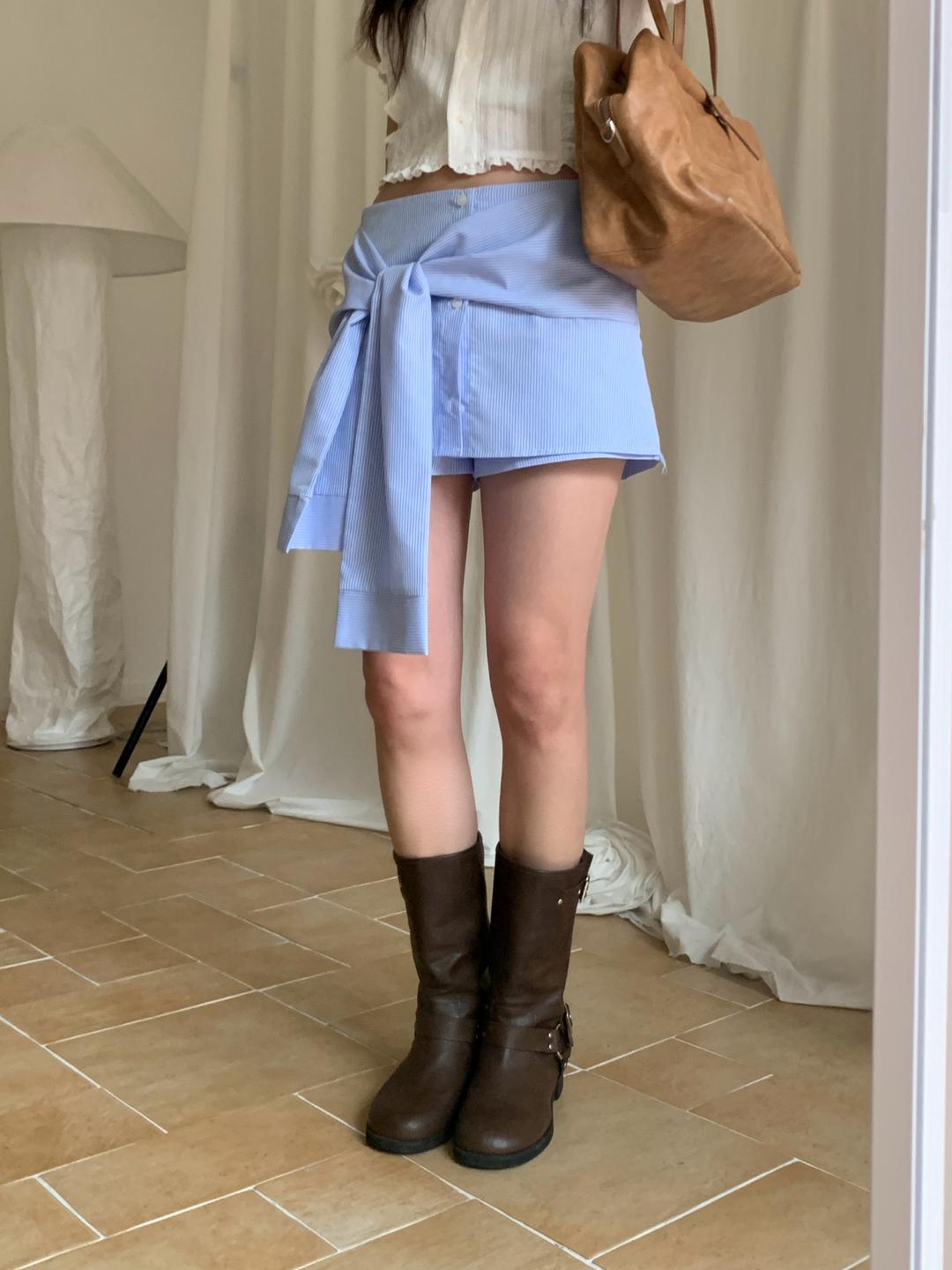 PREFRITT : Jolly ribbon stripe pantskirt