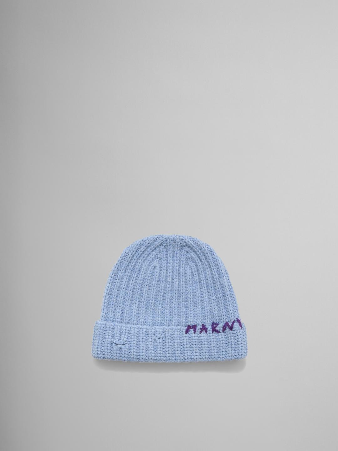 마르니 멘딩 장식 블루 셔틀랜드 울 비니